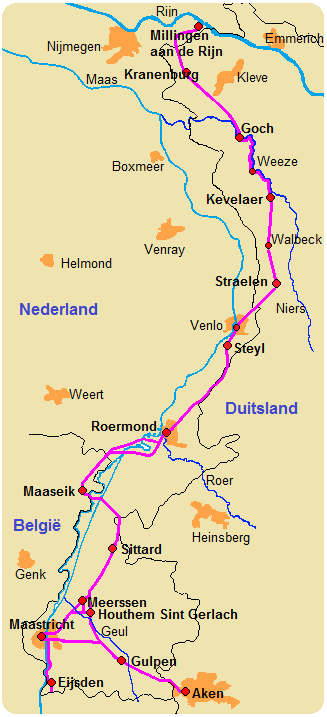 Kaartje Jacobsweg Limburg 